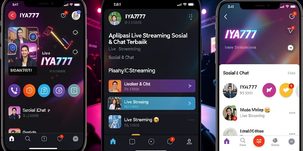 Antarmuka IYA777 yang menarik saat melakukan Live Streaming.