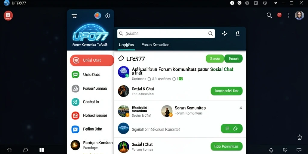 Tampilan antarmuka aplikasi Forum Komunitas UFO77 yang menarik dan interaktif.