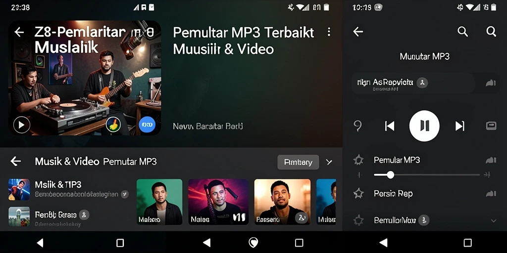 Antarmuka Z18 yang sederhana dan fungsional untuk Pemutar MP3.