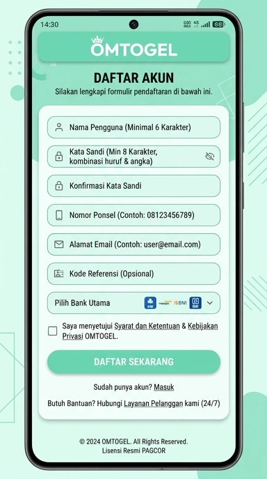 Panduan Registrasi Akun Baru omtogel untuk Android